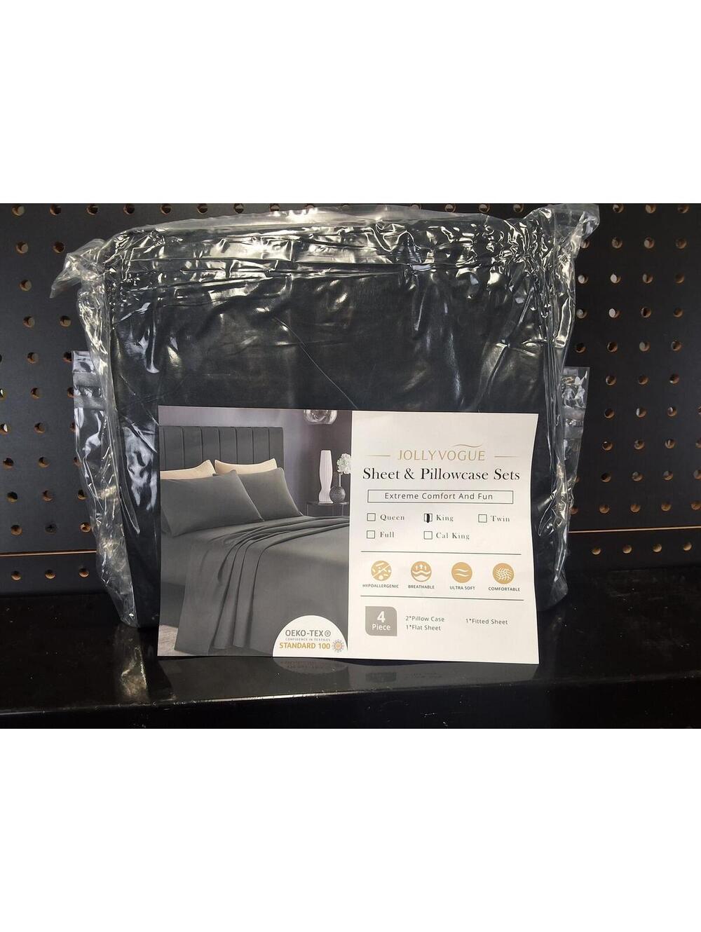 JollyVogue Queen Sheet & Pillowcase Set - Soft & Breathable